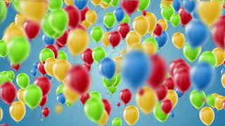 6000 Minutes  Balloons Flying on Blue Background Motion Graphics 4K Free [upl. by Cavanagh]