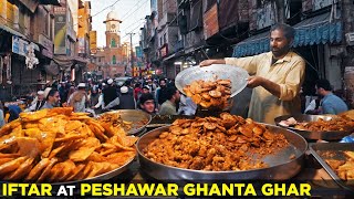 Iftari at Peshawar Ghanta Ghar Food Street  Ramzan Iftar in Pakistan [upl. by Ahsilif864]