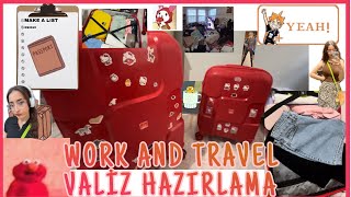 WORK AND TRAVEL İÇİN VALİZ HAZIRLAMA  VLOG [upl. by Shamus]