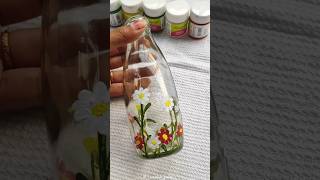 Easy Bottle Art with Acrylic 🌸🌼✨ acrylicpainting shorts bottleart song newsong paintng [upl. by Consalve342]