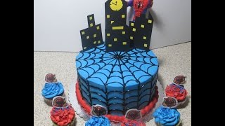 Cómo Cubrir Un Pastel Con Telaraña Muy Fácil Hombre Araña  Madelins Cakes [upl. by Ebby]