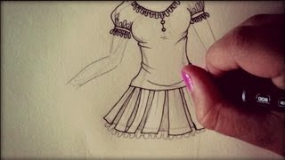 Disegnare abiti e scarpe nelle ragazze manga ❥ How to draw dresses and shoes on Manga Girls [upl. by Bega]