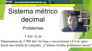 1eso 07 sistema métrico decimal 26 hacer tiendas de campaña [upl. by Olraced]