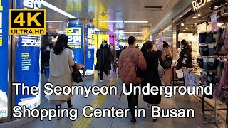 4K I walked through the Seomyeon Underground Shopping Center in Busan The total length is 4km [upl. by Ria]