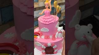 Barbie doll cake decoration  i m Barbie girl  food short  foody  maa beti vlog  yt short [upl. by Garda]