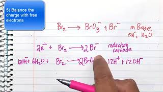 Quick video Balancing an oxidation reduction reaction in base bromine to bromate and bromide ion [upl. by Yerbua]