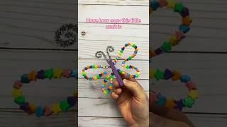 Easy Clothespin Summer Butterfly Craft For Kids plastic pony beads washi tape and pipe cleaners 🦋 [upl. by Blatman691]