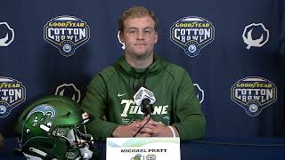 87th Goodyear Cotton Bowl Classic Tulane Quarterback Michael Pratt News Conference [upl. by Annaihs]