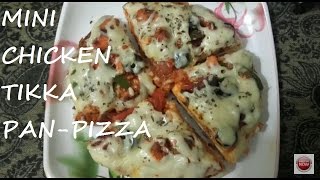 How To Make Chicken Tikka Pizza Without Oven Homemade Chicken Tikka Pan PizzaPizza On PanTawa [upl. by Ahsener976]