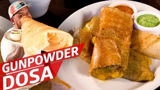 Rolling Gunpowder Dosa at Santa Fes Only South Indian Restaurant — Cooking in America [upl. by Wilen580]