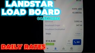 LANDSTAR OWNER OPERATOR LOAD BOARD DAILY UPDATE 🤑🫡 [upl. by Hamil]