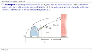 Coefficient of Restitution Example Problem Stepbystep solution [upl. by Nilekcaj17]