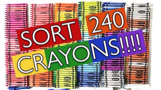 240 Crayons Color Order Sort all the Crayola Crayons from the 240 Count Box [upl. by Nalahs]