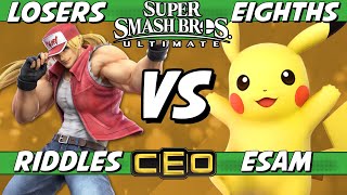 CEO 2023  Riddles Terry vs ESAM Pikachu Losers Eighths  Smash Ultimate [upl. by Haeluj]