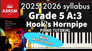 Grade 5 A3 Hooks Hornpipe Piano Tutorial ABRSM 20252026 [upl. by Maer]