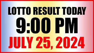 Lotto Result Today 9pm Draw July 25 2024 Swertres Ez2 Pcso [upl. by Nnaeirb]