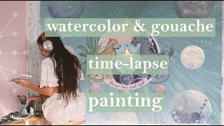 Watercolor amp Gouache Painting TimeLapse [upl. by Nostaw]