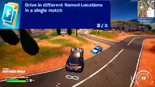 Drive in different named locations in a single match Fortnite [upl. by Oigolue592]