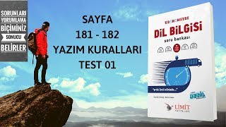 LİMİT YAYINLARI  LİMİT KRONOMETRE DİL BİLGİSİ SB  YAZIM KURALLARI  TEST 01 [upl. by Reyna]