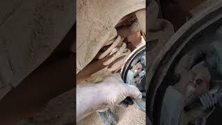 Correct way to fit rear wheel brake liner shorts mechanic [upl. by Drew369]