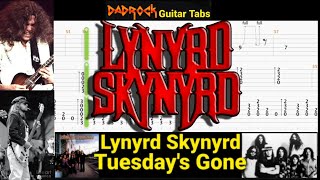 Tuesdays Gone  Lynyrd Skynyrd  Guitar  Bass TABS Lesson [upl. by Hpesojnhoj]