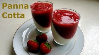 Vanilla Panna Cotta with Strawberry Coulis Recipe  How to make Panna Cotta [upl. by Jeanette]