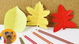 Bricoler une feuille dautomne  jolies feuilles multicolores pour lautomne  Découper [upl. by Aennil]