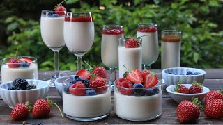 Panna cotta o panacota Postre italiano de crema – Recetas de Laylita [upl. by Grimona840]