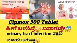 Cipmox 500 Tablet information in kannadaUsesside effectssafety Advice urinaryinfectioninfection [upl. by Joselow680]