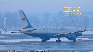 4K Boeing C32A 7572G4 United States of America 990004 departure at Munich Airport MUC EDDM [upl. by Keiko]