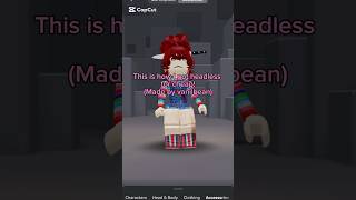 Cheap headless roblox ws10 vanilbean robloxedit robloxshorts [upl. by Kester848]