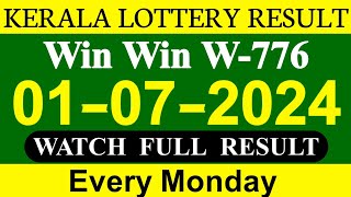 Kerala Win Win W776 Result Monday On 01072024 [upl. by Grati]