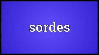 Sordes Meaning [upl. by Llovera74]