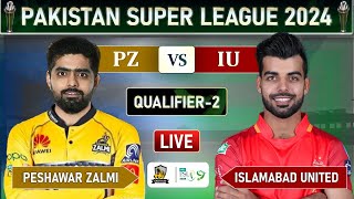 PSL LIVE PESHAWAR ZALMI vs ISLAMABAD UNITED ELIMINATOR MATCH LIVE COMMENTARY PZ vs IU  iu 13 OV [upl. by Ahseit611]