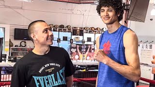 SHOCKED Tim Tszyu TOWERED OVER by INSANE HEIGHT of Sebastian Fundora at FIRST FACE OFF [upl. by Raskind]