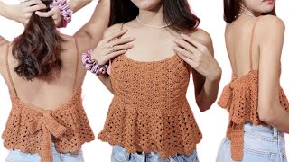 CHLAMYS Crochet Top  Easy Crochet Top [upl. by Duffy986]