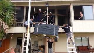 How to Hoist furniture to the second floor Flagler Movers 3864460014 [upl. by Jorin221]