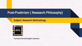 Postpositivism  Interpretivism  Research Philosophy Research Methodology  in UrduHindi [upl. by Nylodam]