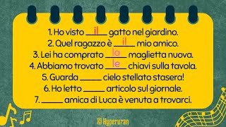 Italian how to use determinative articles  Singular and plural  A1A2  Learn italian free lessons [upl. by Yonita]