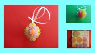 DIY Osterei aus Bügelperlen SCHNELL und EINFACH Osterdeko als Geschenk zu Ostern easter eggs [upl. by Essy]