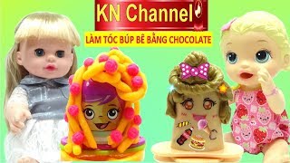 KN Channel BÉ NA LÀM TÓC BÚP BÊ BẰNG CHOCOLATE  ĐỒ CHƠI NHẬT BẢN ĐỘC LẠ CÙNG BÚP BÊ BABY ALIVE DOLL [upl. by Ahseral735]