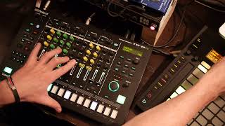 ROLAND TR8s JAM beat sync with ABLETON PUSH No talking [upl. by Isyad]