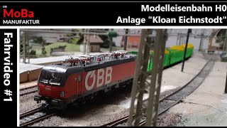 Modellbahn H0  LETs PLAY ÖBB 1293 Vectron mit Laaps Holz Rungenwagen Zugfahrt Fahrvideo Roco Anlage [upl. by Meikah]