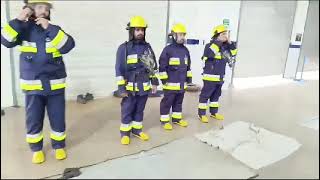 Fire Fighting Drill wearing Fire Suit Demo [upl. by Ferguson295]