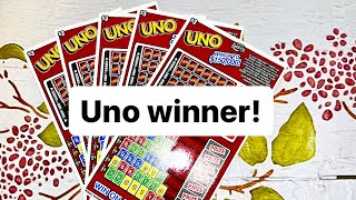 Scratching and winning on Florida Lottery Uno scratch off tickets ￼ [upl. by Ateuqram]