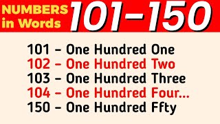 Write number names 101 to 150 in words II 101 to 150 number names II write spelling 101 to 150 [upl. by Ahsieyk]