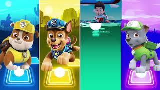 🐾 PAW Patrol 🐾  Rubble 🆚 Chase 🆚 Ryder 🆚 Rocky 🎶 Tiles Hop EDM Rush [upl. by Magocsi]