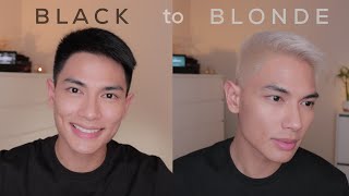 DIY Platinum Blonde for Men  Dark Hair to Blonde [upl. by Cassandry941]