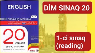 DİM SINAQ 20 ingilis dili reading dim sınaq 20 [upl. by Randell706]