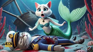 🔥Mermaid Cat Unleashes Tsunami for Captain Cat 🔥 cat ai catlover catvideos cutecat aicat [upl. by Gabler623]